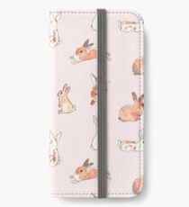 Bunny Rabbit Pattern on Pastel Pink iPhone Wallet/Case/Skin