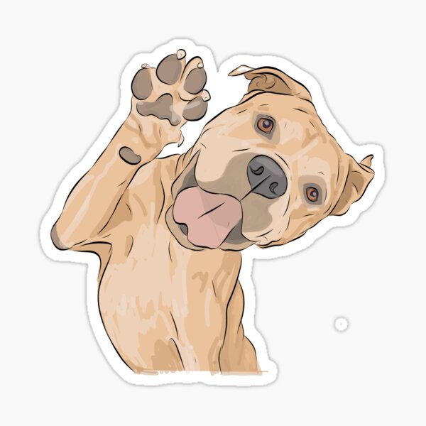 Waving Dog Sticker