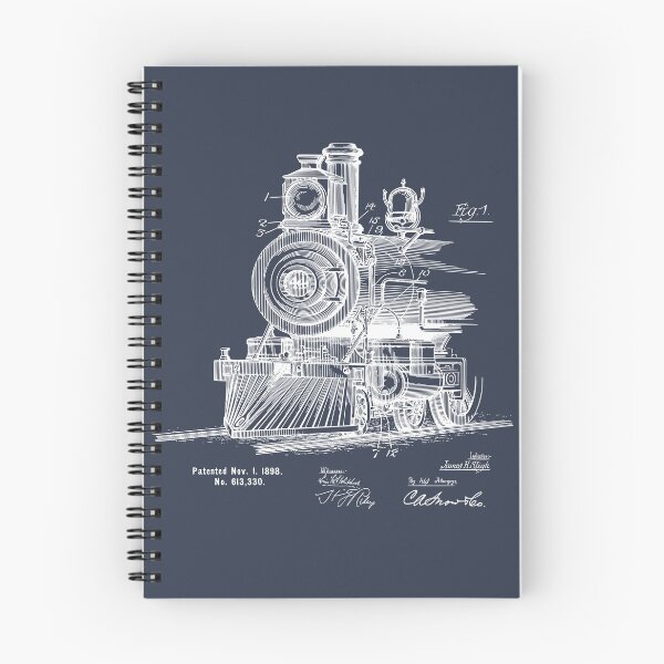 Item preview, Steam Train Patent Blueprint 1898 designed and sold by MadebyDesign.