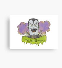 Evil Blue Dracula Character for Halloween Canvas Print