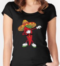Dabbing Hot Chili Pepper Women's Fitted Scoop T-Shirt