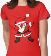 Dabbing Santa Claus Christmas Dab Women's Fitted T-Shirt