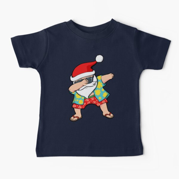 Hawaiian Dabbing Santa Baby T-Shirt