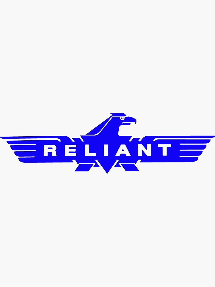 "Reliant logo in blue " Sticker by RobinOfDeath | Redbubble