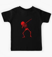 Red Dab Skeleton Kids Tee