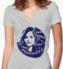 Run You Clever Boy Women's Fitted V-Neck T-Shirt