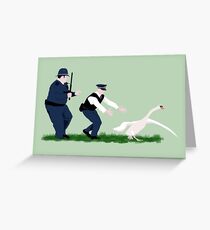 Swan cops Greeting Card