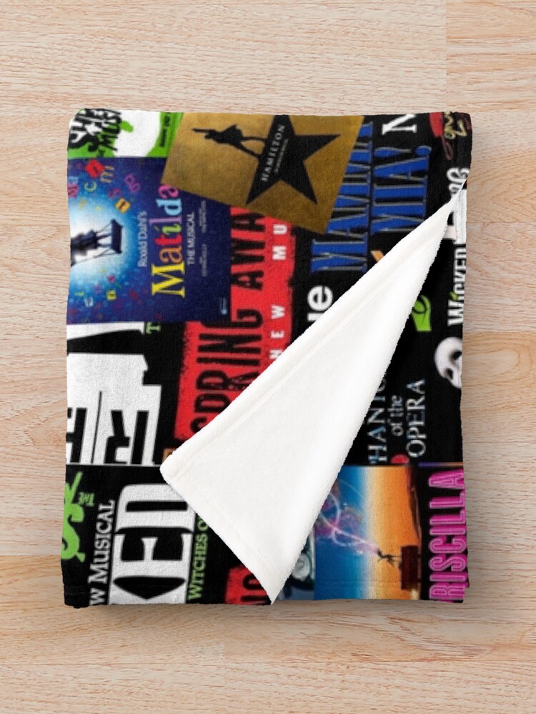 Thumbnail 3 of 6, Throw Blanket, Musicals Collage II Original designed and sold by BrambleBox.