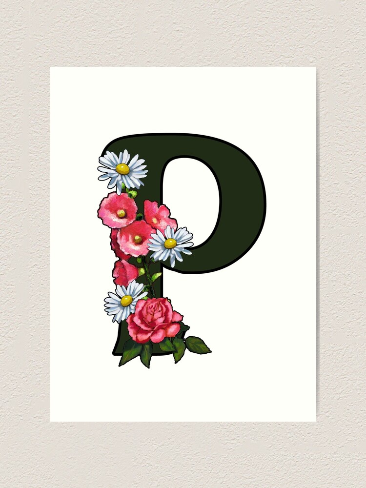 P Logo 1-letter P Monogram. Floral Style Rose. Monogram of a 