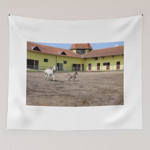 Item preview, horse and foal running in corral designed and sold by goceris.
