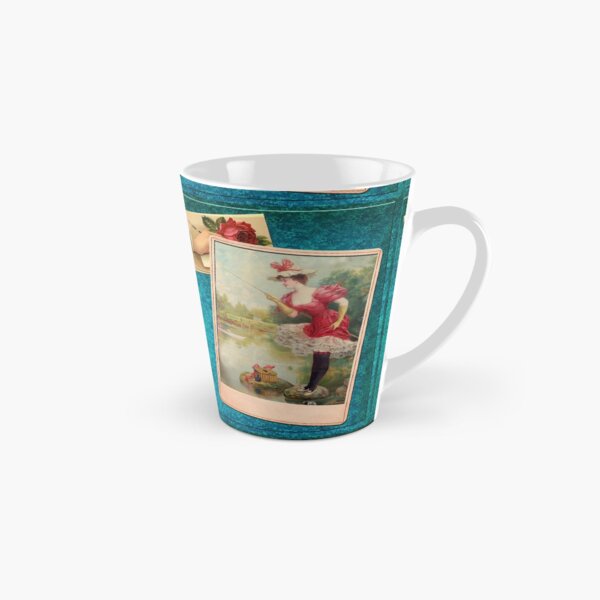 Victorian Fishing 2 In Brilliant Red Green And Blue Tall Mug