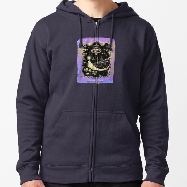 'Wanderings Of A Comet' With Gold, Blue And Purple Hues Zipped Hoodie