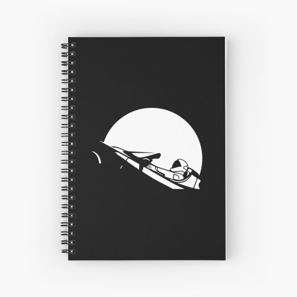 Starman In Space Tesla Roadster (Simplified) Spiral Notebook