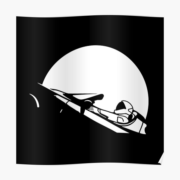 Starman In Space Tesla Roadster (Simplified) Poster