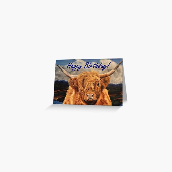 Highland Cow Birthday Card Greeting Card