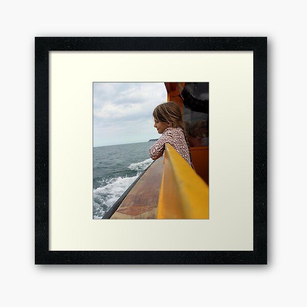Contemplating the waves Framed Art Print