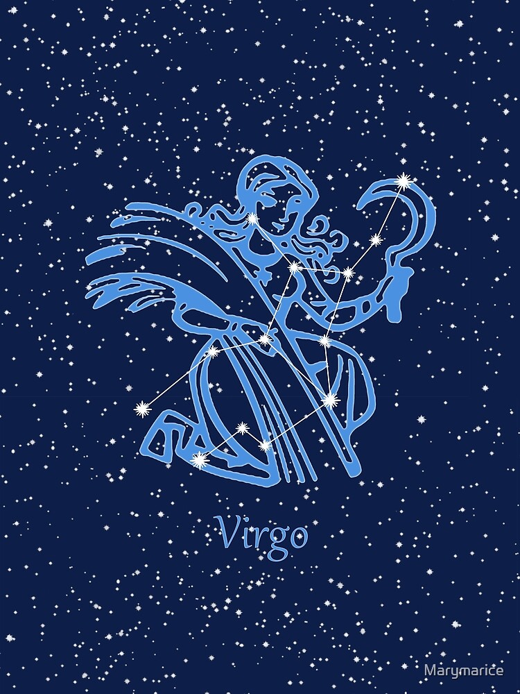 Constellation De La Vierge Et Signe Du Zodiaque Par Marymarice Redbubble