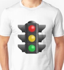 A traffic light with red, yellow and green lights Unisex T-Shirt