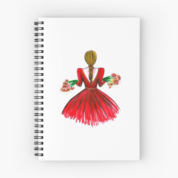 Item preview, Red girl with flowers designed and sold by HelenDesignXO.
