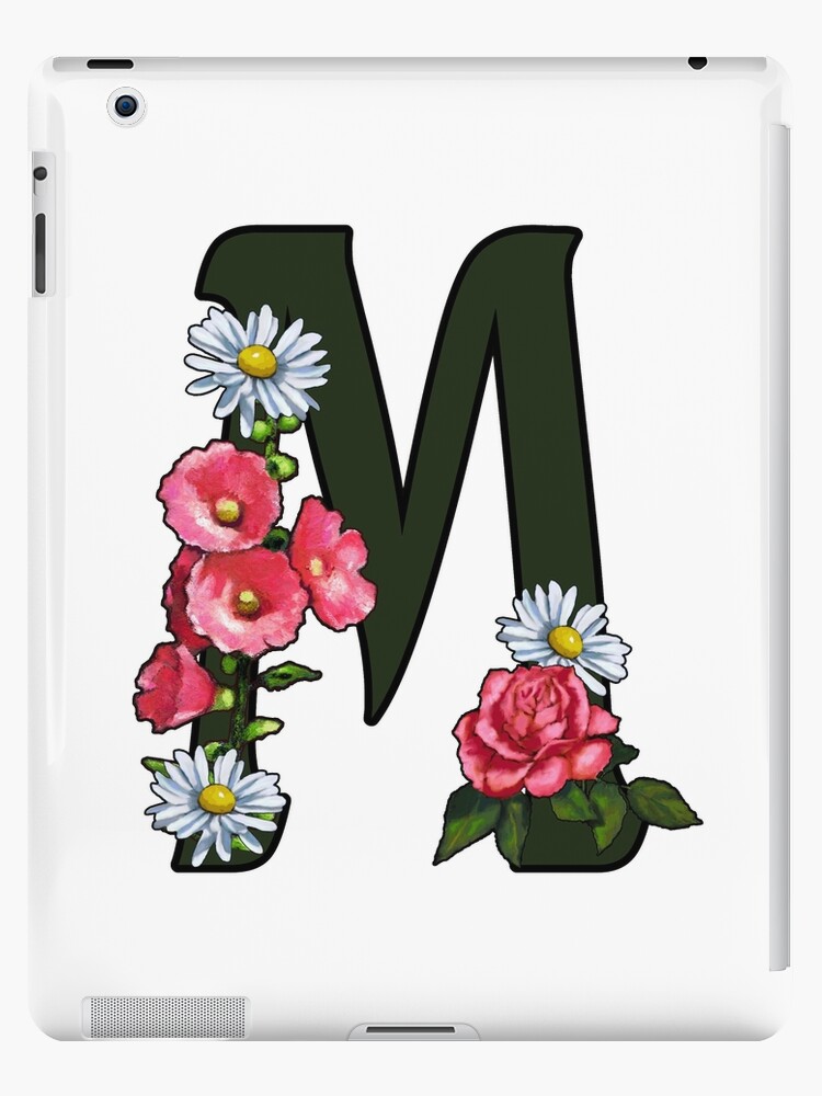 M Monogram Letter Initial Flowers | iPad Case & Skin