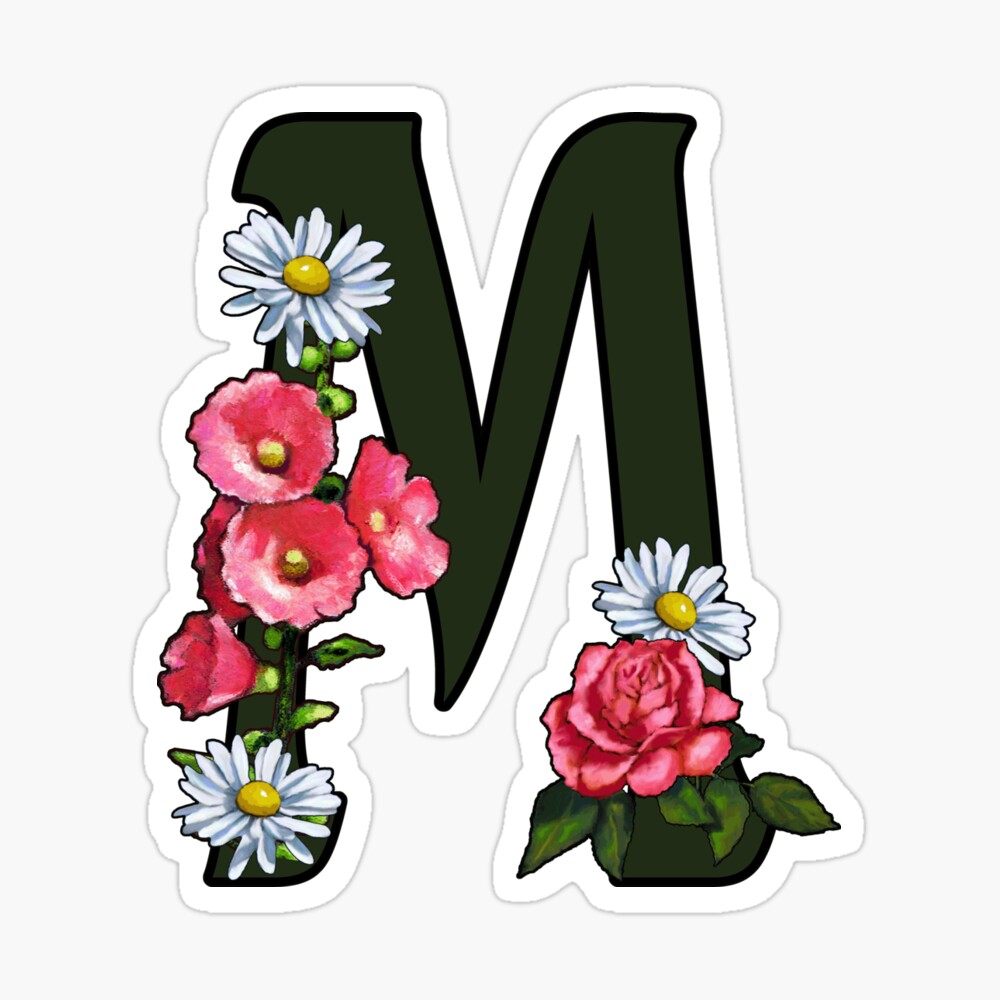 Letter M, Initial, Monogram, Alphabet, Flowers
