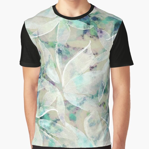 Frosted Watercolor Leaves Graphic T-Shirt