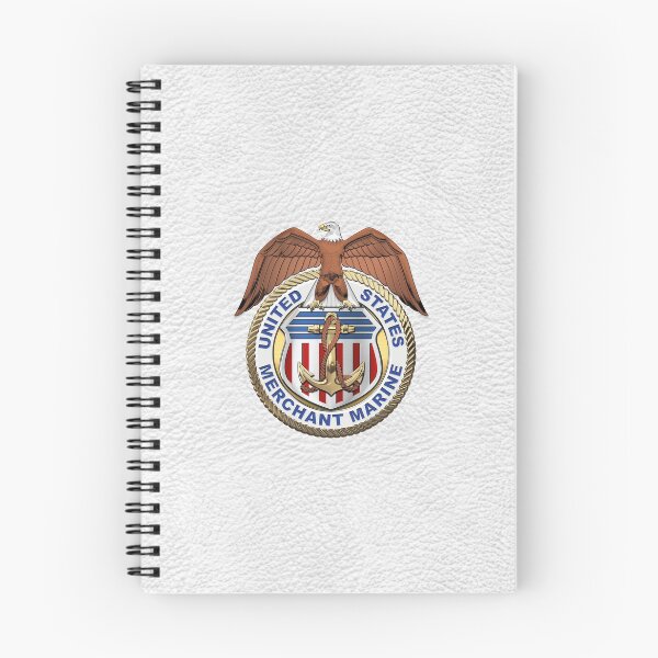 Item preview, U.S. Merchant Marine - USMM Emblem over White Leather designed and sold by Serge Averbukh Art Studio.