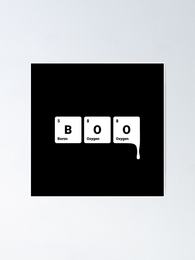 Alternate view of BOO! Scary Halloween Periodic Table Elements Boron Oxygen Poster
