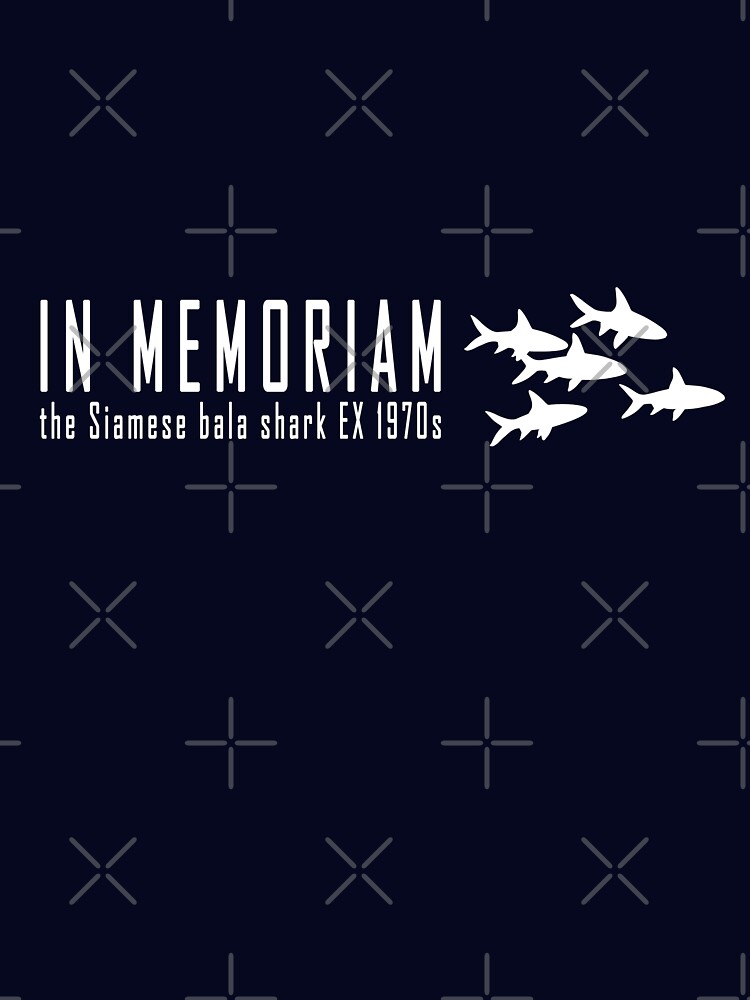 Thumbnail 7 of 7, Essential T-Shirt, Extinct animals - Siamese bala shark In Memoriam white print designed and sold by 12images.