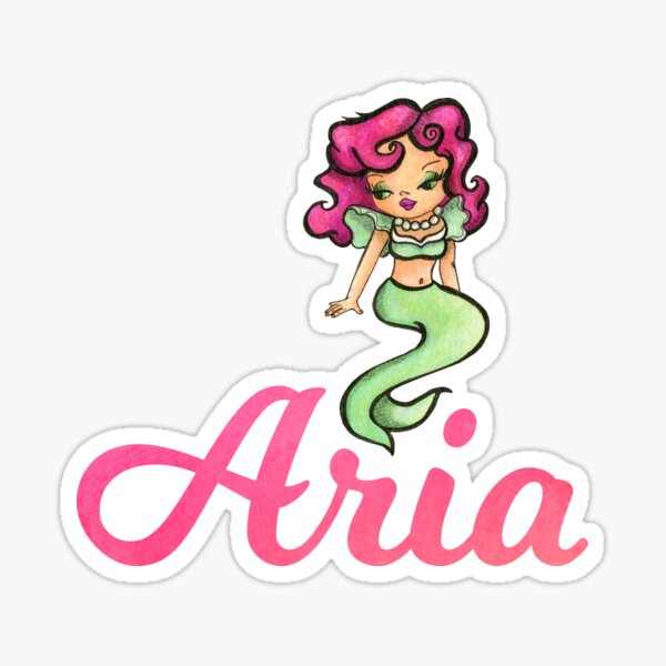 Item preview, Aria Name with Vintage Mermaid designed and sold by ComicKitsch.