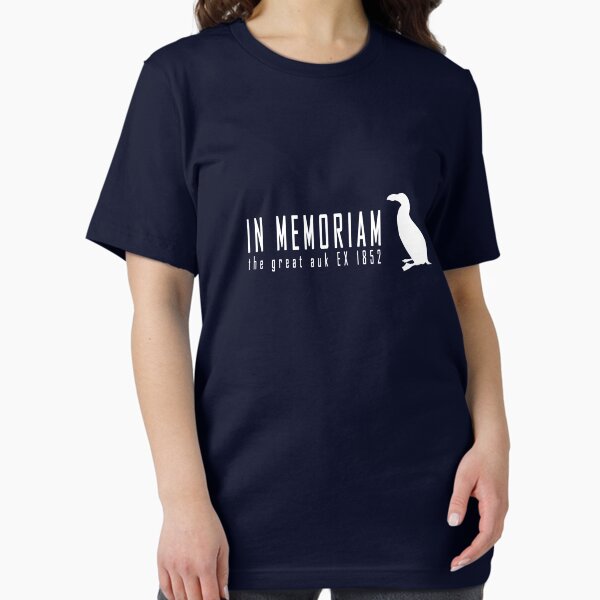 Extinct animals - Great auk In Memoriam white print Essential T-Shirt