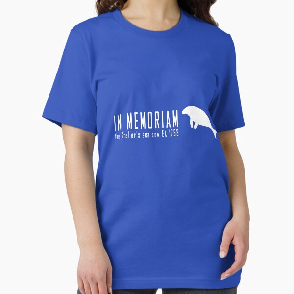 Extinct animals - Stellers sea cow In Memoriam white print Essential T-Shirt