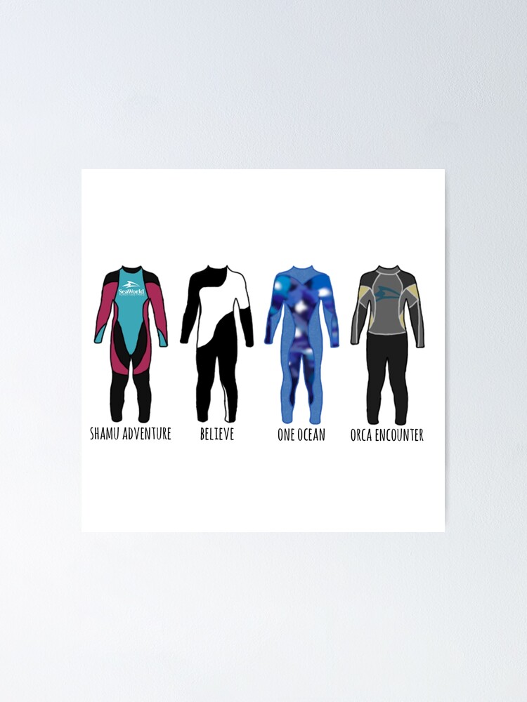 "Shamu Stadium WetsuitsWith Show Names" Poster by stuffsaralikes