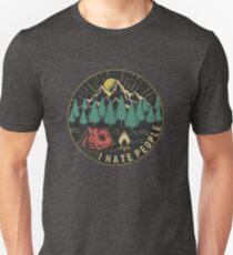 Camiseta ajustada odio a las personas que acampan