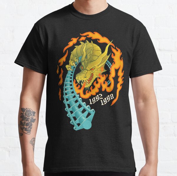 UP IN FLAMES Drachen Fire Roller Coaster - Busch Gardens Williamsburg - Theme Park Tribute Classic T-Shirt