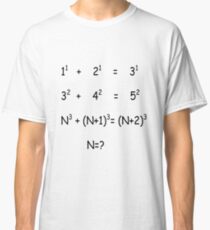 #Math #algebra #arithmetics #equations #formulae #equation #formula #question #problem #solution #text #blackandwhite #scribble #illustration #sketch #vector #symbol #alphabet #monochrome #bright Classic T-Shirt
