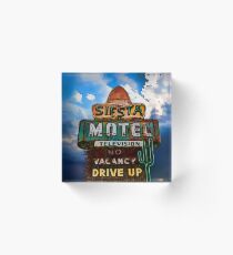 Siesta Motel Art Acrylic Block