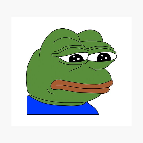 Sad Pepe Wall Art | Redbubble