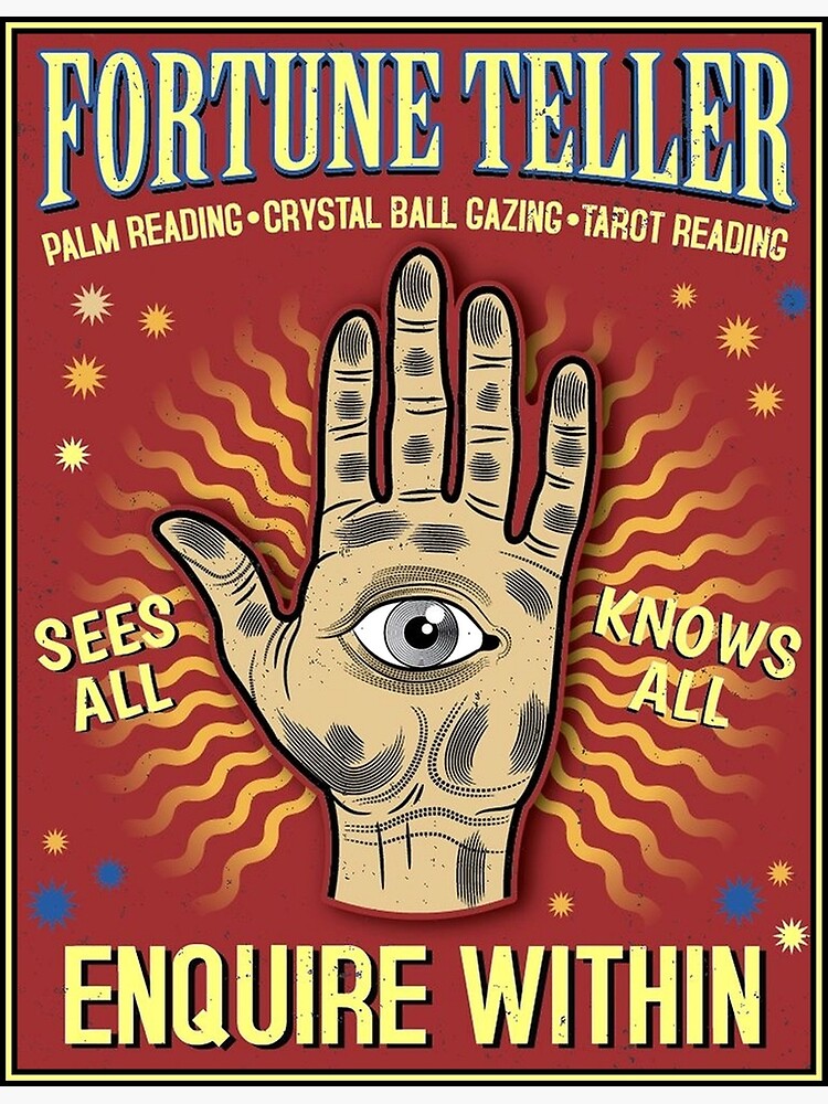 Fortune Teller Vintage Psychic Readings Advertising Print Poster