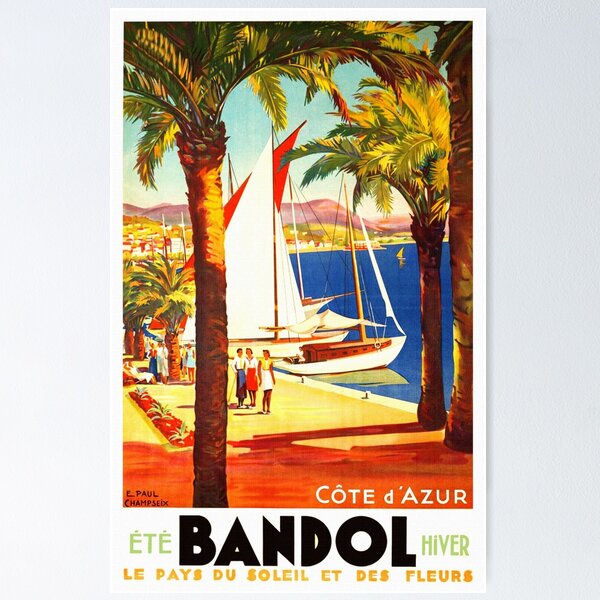  Buyartforless La Cote d'Azur Riviera by M. Tamgry 36x24 Vintage  Travel Art Print Poster: Prints: Posters & Prints