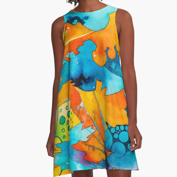 Are They Unicorns or Horniecornies? - Watercolor Painting A-Line Dress