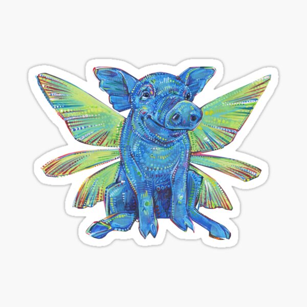 Item preview, Fairy Pig Surrounded by Lilies designed and sold by Gwenn Seemel.