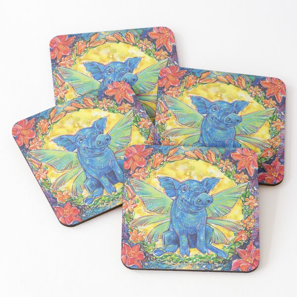 Item preview, Fairy Pig Surrounded by Lilies designed and sold by Gwenn Seemel.