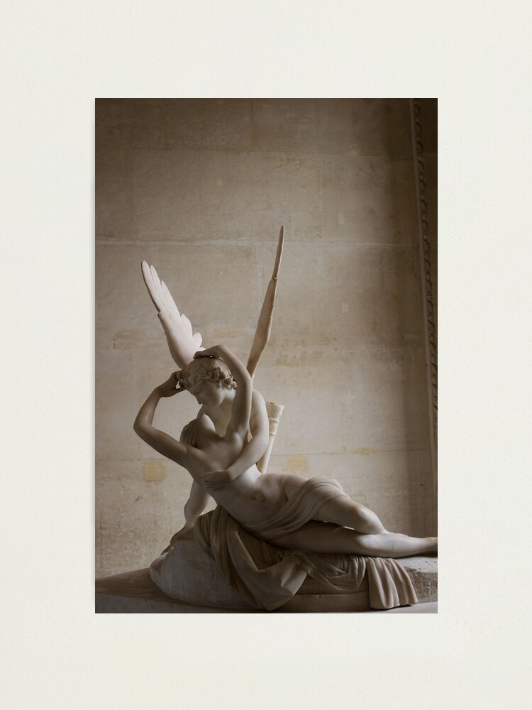 Romantic Cupid And Psyche Lovers Statue In The Louvre Photographic Print By Penandbea Redbubble