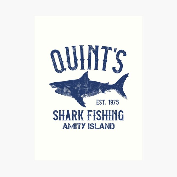 Quint's Shark Fishing - Amity Island 1975 Art Print for Sale by  IncognitoMode