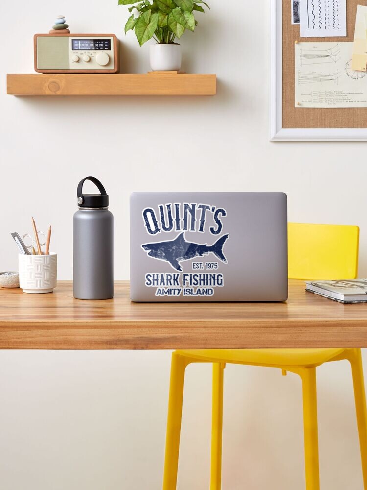  Quints Shark Fishing Amity Island Vinyl Waterproof Sticker  Decal Car Laptop Wall Window Bumper Sticker 5