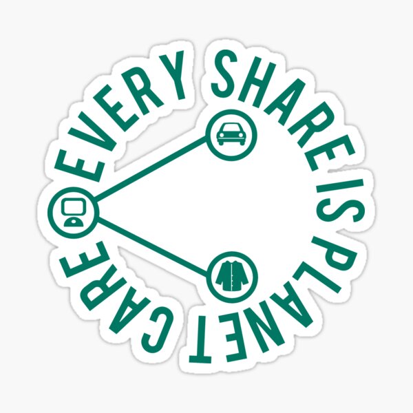 Every Share is Planet Care - Sharing and Second Hand for a Better World! Sticker