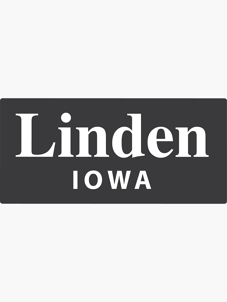 "Linden, Iowa" Sticker for Sale by EveryCityxD2 Redbubble