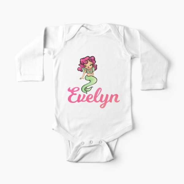Evelyn Girls Name Pink Watercolor Type Design Baby One Piece By Comickitsch Redbubble