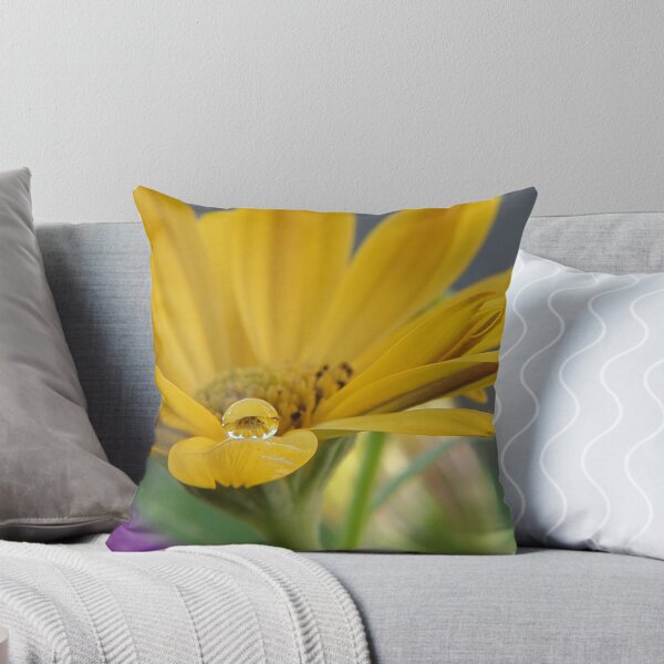 Item preview, Yellow flower with a single waterdroplet designed and sold by lilac12.